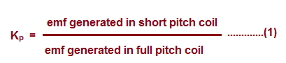 pitch factor or coil span factor definition