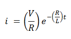 decay current through an inductive load - Freewheeling Diode