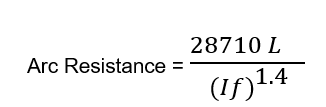 Resistive Reach of distance relay. Formula for fault arc resistance calculation