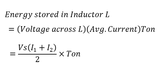 energy stored in inductor during ON time of chopper